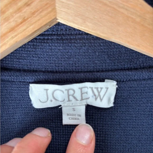 J. Crew Wool Blend Navy Sweater Blazer Coatigan Classic Preppy Career Small - Picture 8 of 10